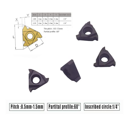 24pcs Rotary Thread Tool Female Thread Tool Holder SNL0010K11 SNR0010K11 Thread Inserts 11ER AG60 11IR AG60 Thread Cutting Inserts for Drill Rod Holder