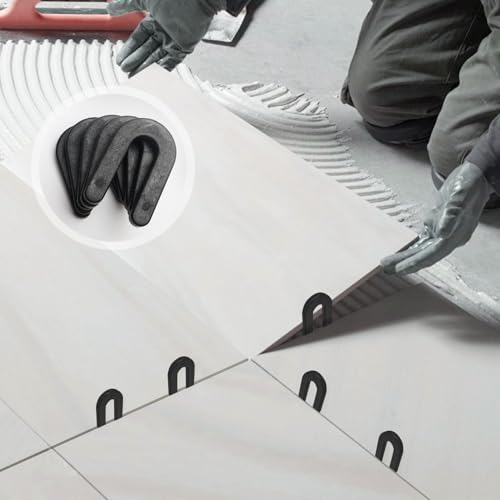 200 Horseshoe Tile Spacers, 1/4-Inch U-Shaped Plastic Spacers for Tile Leveling System Floor Wall Tile Installation 1/4"-200 Pcs