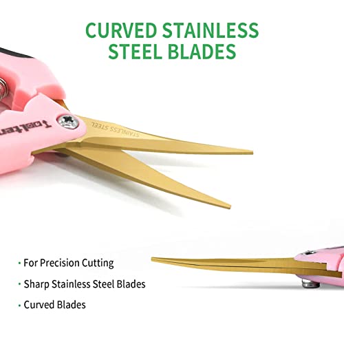 6PCs Pruning Shears Trimming Scissors Blades Gardening Hand Pruning Snips Titanium Coated Precision Bonsai Pruning Shear