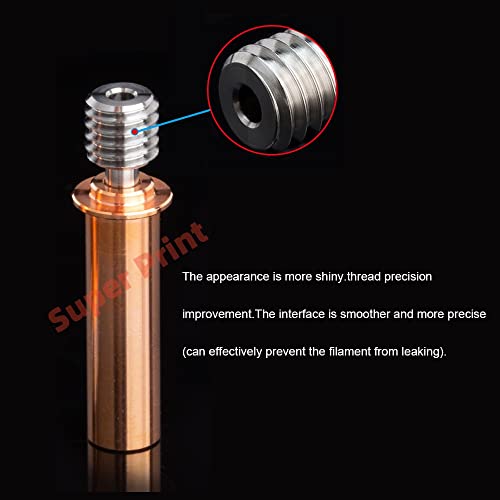 Super Print CR6 SE/Ender 3 Neo Copper+Titanium Alloy All Metal Bi-metal Heatbreak,Upgrade Smooth Heat Break for CR-6 SE/Max/CR10 Smart/Ender 3 V2 Neo/Ender 3 Max Neo/Ender 3 Neo Hotend. CR6SE Parts 2PCS-Heatbreak