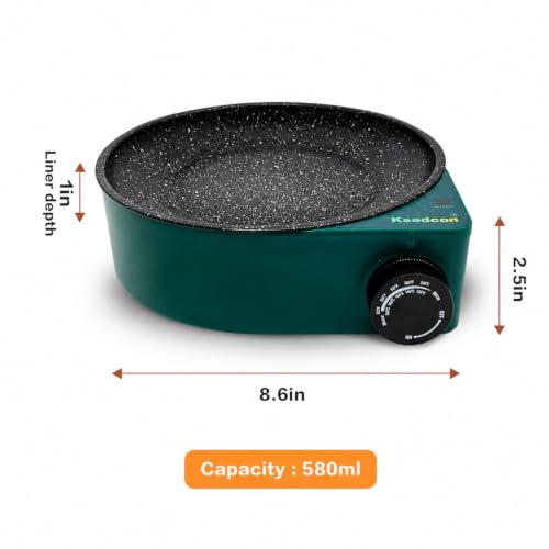 Electric Hot Glue Pot, 580ml Hot Glue Melting Pot for Crafiting with Temperature Control 212°F-392°F, Glue Skillet Able to Melt Glue Pieces and Glue Sticks (600, volts_of_alternating_current)