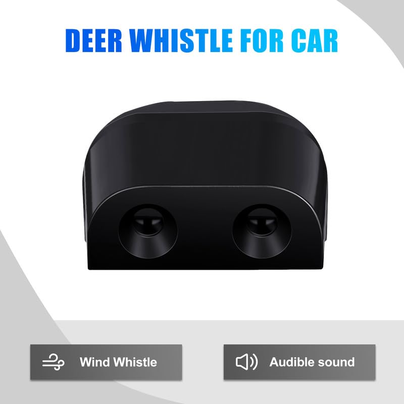 Frienda 10 Pcs Deer Whistles for Vehicles Wind Activated Ultrasonic Deer Warning, Whistles Avoids Collisions, Deer Warning Devices with Waterproof Adhesive Tapes for Car(Black,D Style) D Style Black, Silver