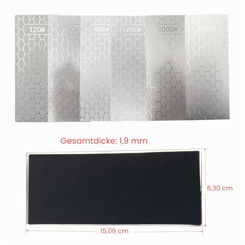 Pack of 6 Diamond Sanding Plates, 120# 200# 600# 1200# 2000# 3000# Diamond Grinding from Extra Coarse to Extra Fine Grit for Various Tools 120+200+600+1200+2000+3000
