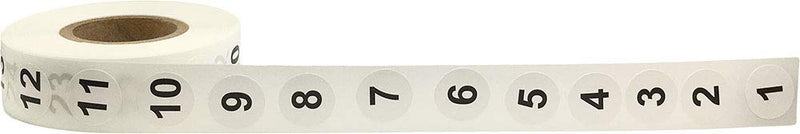 Consecutive Number Stickers 1-100 0.50 Inch 1,000 Total Labels