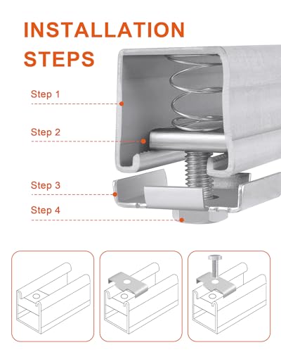 M10 Strut Channel Nut and Bolt with 1/2'' U-Shaped Saddle Washer Set for 1-5/8'' Strut Channel Bracket, Electro-Galvanized Finish Strut Channel Washer, 10-Pack