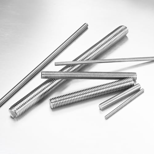 M METERXITY 10-Pack Fully Threaded Rod, M10x150mm 304 Stainless Steel Right Hand Thread Bar Studs for Furniture Anchor Bolts/Clamps/U-Bolts, Metric Threaded Screw
