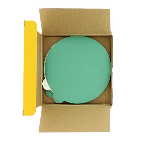 Dura-Gold 800, 1000, 1500, 2000, 3000 Grit 6" Green Film PSA Sanding Discs & 6" PSA DA Sander Backing Plate