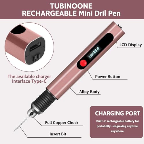 Cordless Engraving Pen, 3-Speed Electric Engraving Tool Kit, Engrave 50+ Surfaces, with 30 Small Drill Bits, 8 Grinding Accessories and 10 Engraving Templates, USB for Soft Wood Resin Stone Jewelry