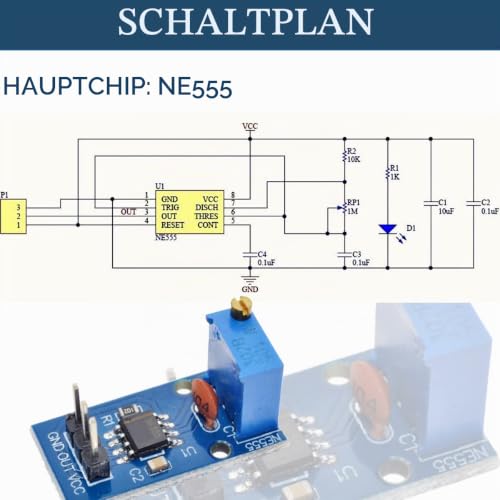 NE555 Pulse Generator 5-12V DC Adjustable Frequency Module Single Channel Signal Output Rectangular Wave Pulse Generator Signal Generator for MCU Learning (Pack of 5)