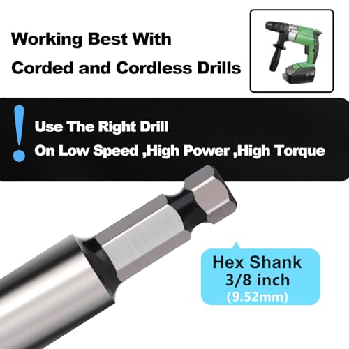 1-1/2" X 18" Auger Bit for Wood, 38x460mm Hex Long Auger Drill Bit 1-1/2" (38mm)diameter 18 inch / 460mm Length