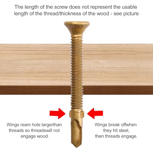 #12-24 x 2 Reamer Tek Torx/Star/Star Head Self Drilling Wood to Metal Screws, Tek Screws Wood to Metal, T-30 Torx Screw Head for Flatbeds, Trailers - 100pcs #12x2