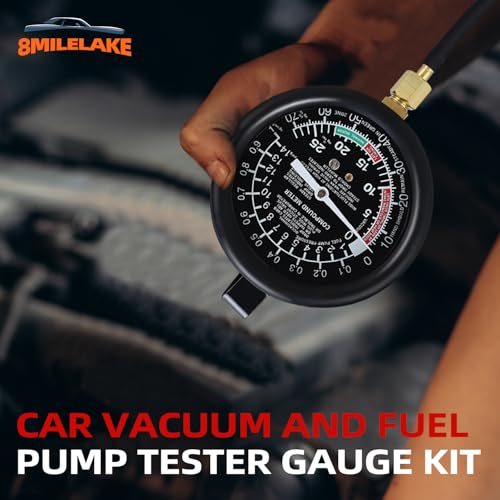 8MILELAKE Fuel Pump and Vacuum Tester Gauge Leak Carburetor Pressure Diagnostics