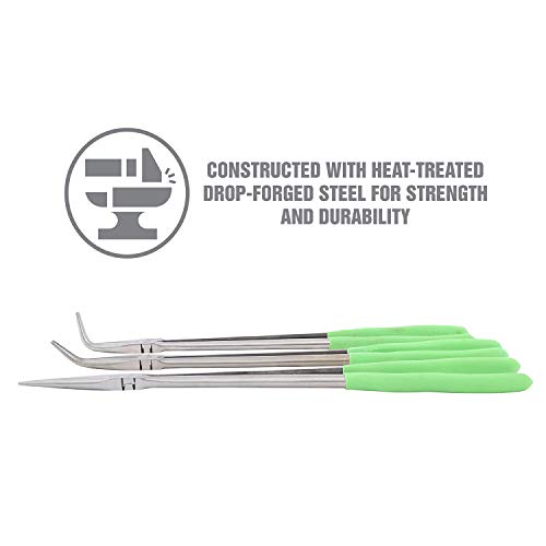 OEMTOOLS 22660 Long Needle Nose Pliers Set 16", Long Nose Pliers Set Kit, Straight, 45°, and 90°, Rust Resistant, Automotive, Construction, and Jewelry Making Tools steel
