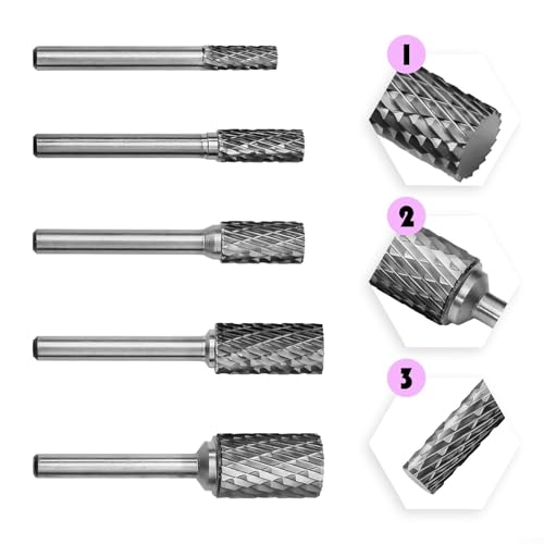 Rotary Tip Burr Grinder Carbide Rotary File Milling Metal Grinding Cutter Milling Head Drill Bit 6mm Shank Weld Joint Cleaning (8mm) 8mm