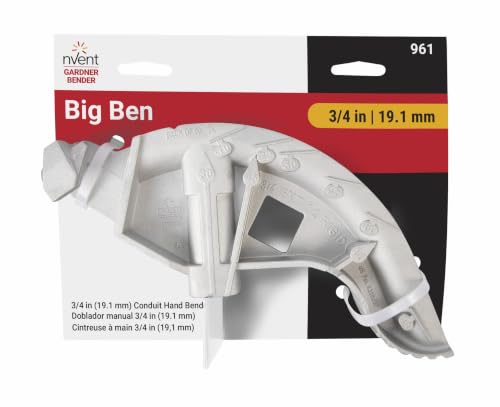 Gardner Bender - 961N 961 BigBen Aluminum Conduit Hand Bender Head, ¾ inch EMT and ½ inch Rigid, Industry Standard Measurements, Fits (BH-75) Handle Aluminum ¾ Inch EMT / ½ Inch Rigid Head Only