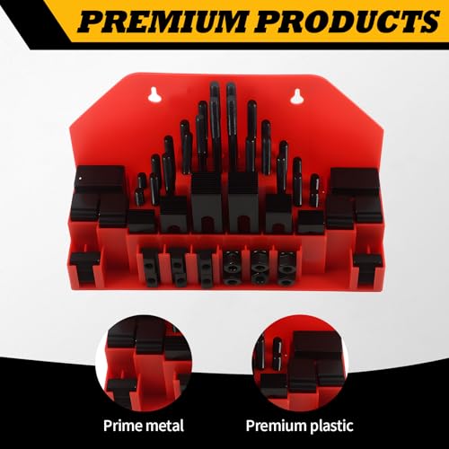 58 Pcs 7/16" T-Slot 3/8"-16 Stud Hold Down Clamp Clamping Kit