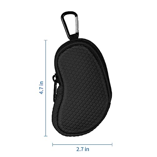 Medmax Neoprene Bag for Asthma Inhaler | Carrying Case with Carabiner Hook and Mesh Pocket Inside, Travel Holster Holder for L Shaped Asthma Inhalers (Black) Black