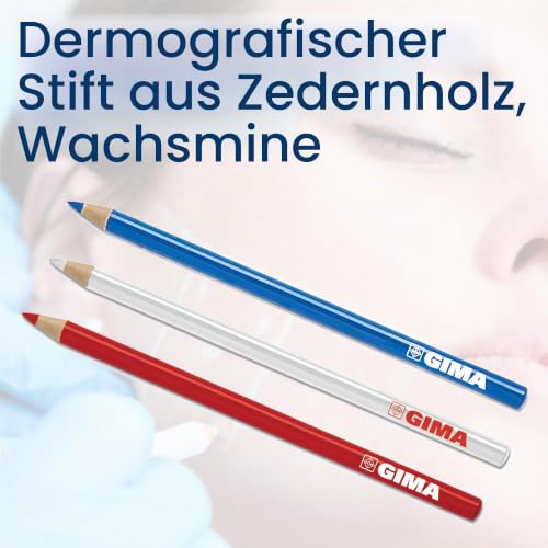 Gima Dermatograph Pen, Skin Marker, Dermatological Pencils, 33176, Pack of 6, White