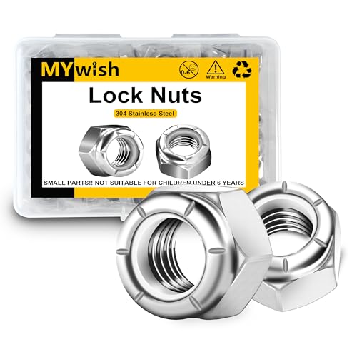 Mywish (20Sets) 1/4-20 Bolt x 1-1/4" Button Head Socket Cap Screws & 120Pcs 1/4-20 Lock Nuts, 304 (A2-70) Stainless Steel Nylon Insert Locknuts, Nuts and Bolts Assortment Kit