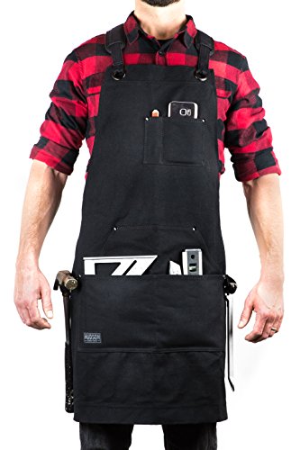 Hudson Durable Goods Deluxe Waxed Canvas Apron and Firewood Carrier Bag Bundle