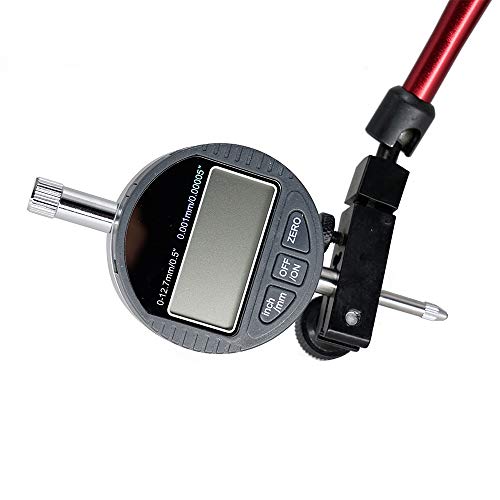 Electronic Digital Dial Indicator Gage Gauge and Magnetic Base 0-0.5 Inch/12.7 mm+Magnetic Base 0.00005"/0.001 mm Resolution