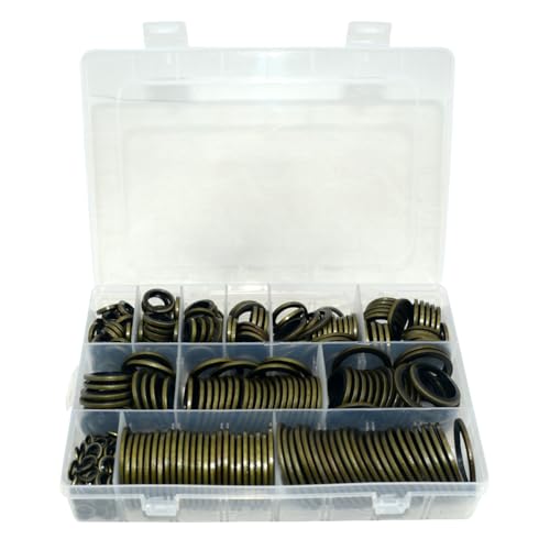 VARMHUS 378PCS Metal Bonded Sealing Washer Kit, Self-Centering Gasket Assortment for Automotive, M6 to M30 (12 Sizes)