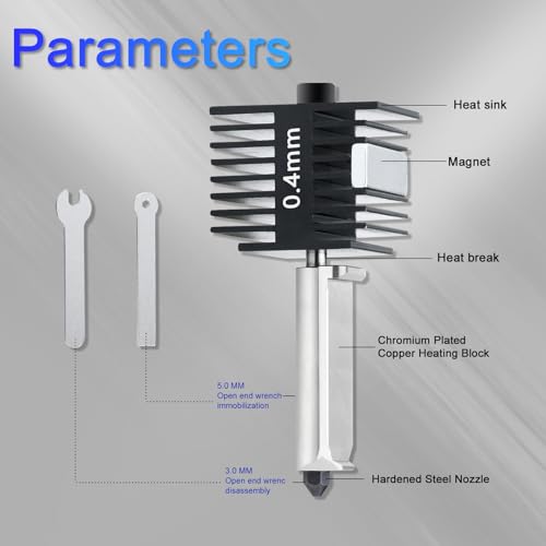 3D Printer 0.4mm Hotend Kit for Bambu Lab A1 and A1 Mini Hardened Steel Nozzle with Silicone Sock and Tools Replacement Extruder Accessories, 2pcs 2*A1