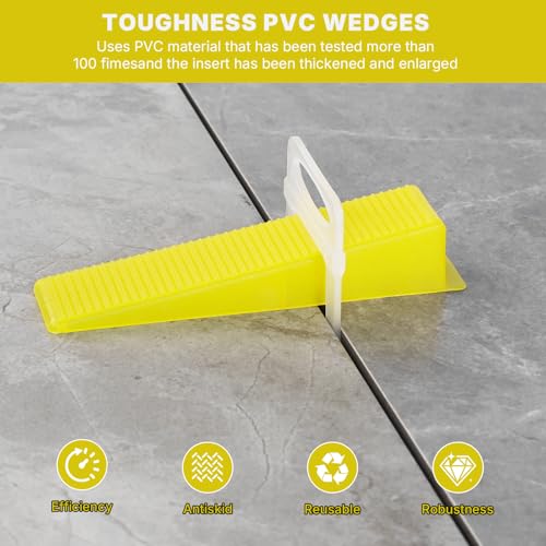 Tile Wedges 600 Pieces and Tile Spacers 1/16 Inch*500 Piece Tools Leveling Wedges, Spacers Clips for Stone Installation