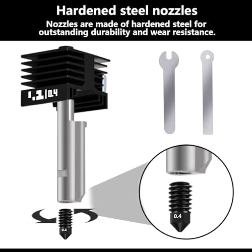 2PCS 0.4MM X2D/P2S Hotend, Quick Swap Hardened Steel Nozzle Print Head Hot End Replacement Kit with Extra 2PCS 0.4MM Nozzles & Silicone Socks for Bambu Lab P2S/H2D/H2C/H2S 3D Printer