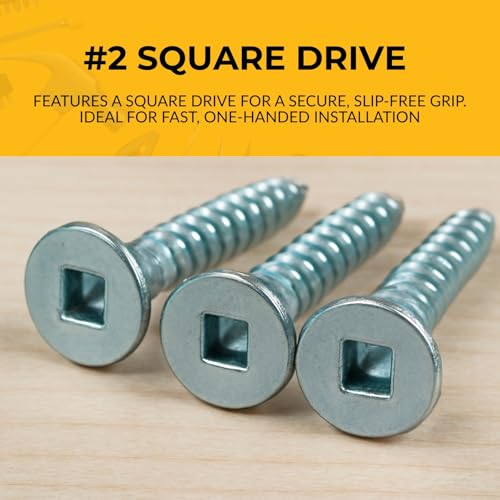 FastCap PowerHead Metal Screws, 2", #2 Square Drive, 200-Pack