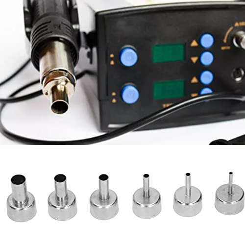 Pack of 6 soldering station nozzle blow soldering accessories mouth tips for hot air attachment hot air for gun nozzle for desoldering air for gun nozzle for gun Tsui kit heat guns