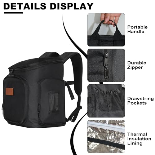 Hairstylist Travel Bag, Heat-Resistant Hair Tools Organizer with Adjustable Dividers, Large Cosmetology Barber Organizer Backpack for Brushes, Hot Tools and Supplies