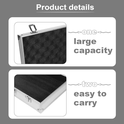 Hemobllo Aluminum Alloy Tool Case Large Capacity Medicine Storage Box with Handle Safety Clasp 14.17 X 8.26 X 2.95 in Portable Toolbox for Home School Garage Hospital White