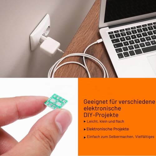 QUARKZMAN 15pcs SOIC-8 to DIP-8 Slim Adapter 12x12mm | 8 Pin Double Sided Prototype Connector Green PCB Converter Pin Board Adapter SO SOP8 to DIP8