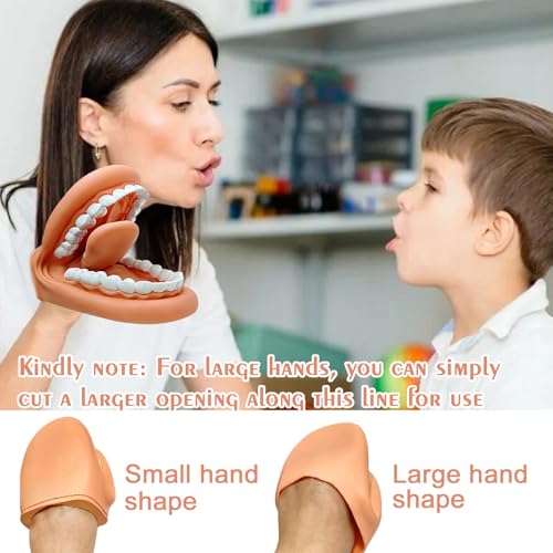 Dental Model Teeth Model, Tooth Mouth Model with Toothbrush, Mouth Hand Puppet with Tongue for Children, Mouth Puppet for Speech Therapy, Demonstration Anatomical Tooth Model for Dental