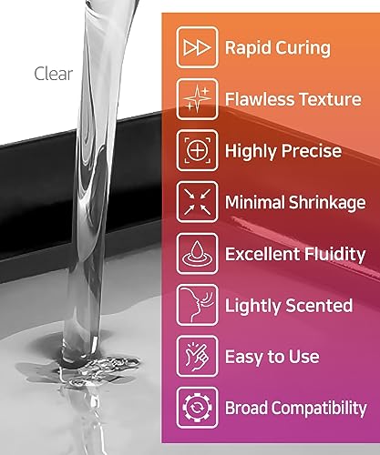 SuperElastic 3D Printer Resin, Softness 60A Simulating Soft Silicone, Made in Korea by 3DMaterials (500g, Clear) 500g