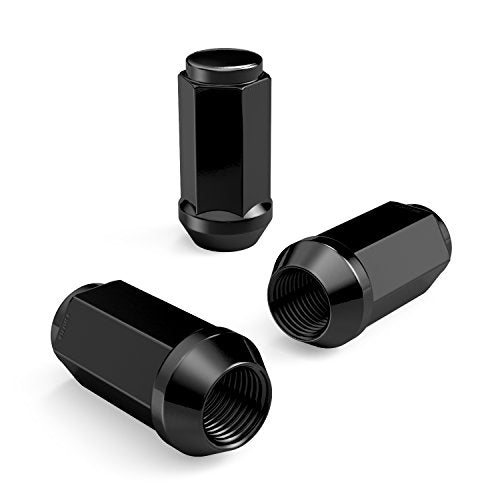 StanceMagic 24pcs 14x2 Closed End Extended Bulge Lug Nuts, Black