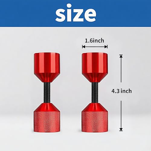 2 Pcs Aluminium Flange Two Hole Pins Set - 1-5/8'' Diameter Alignment Pin Red 1-5/8''