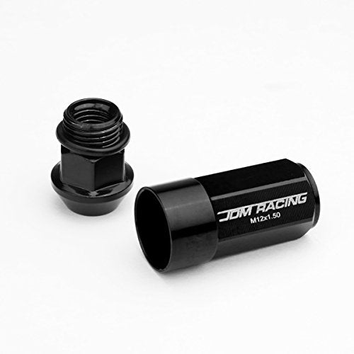 DNA Motoring LN-ZTL-9027-15-BK 20Pcs M12 x 1.5 Open/Closed End Style 23mm OD/53mm Height Wheel Lug Nuts w/Deep Drive Extension, Black M12 x 1.25 Red