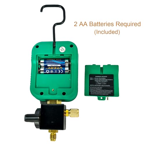 Portable Digital HVAC Manifold Gauge Set Refrigerant Gauge Diagnostic Tool for R134A/R410A/1234YF 12 Refrigerants | Pressure/Vacuum/Leak Test | Automotive & Home HVAC Maintenance