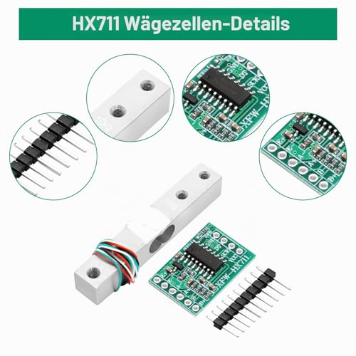 Binghe HX711 AD Amplifier Module + 10 kg Weight Sensor HX711 Load Cell Kit High Precision Load Cell Module Compatible with Arduino/Portable Electronic Kitchen Scales