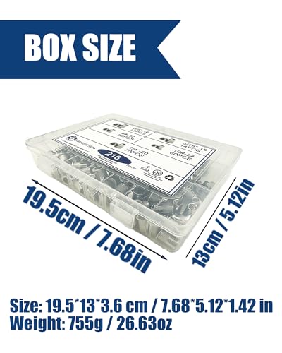 ELEFOCUS 216-Piece 304 Stainless Steel SAE Rivet Nut Assortment Kit SAE-Stainless Steel-216pcs