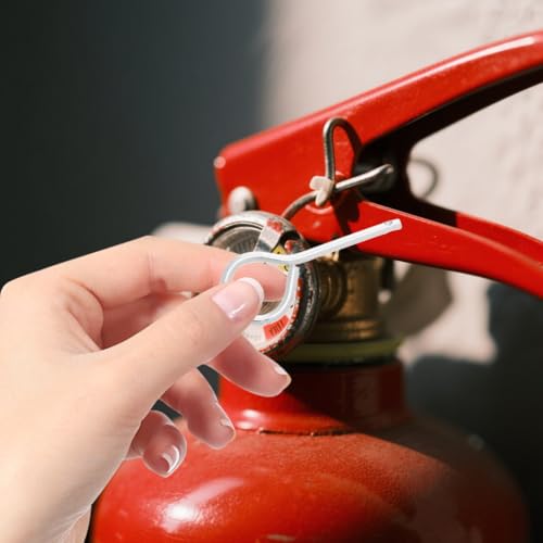 HOMSFOU 100 Pcs Fire Extinguisher Pull Pins Fire Extinguisher Stainless Steel Lock Pins for Fire Extinguishers (Pack of 2) 5.60X2.00X0.20CM (Pack of 2)
