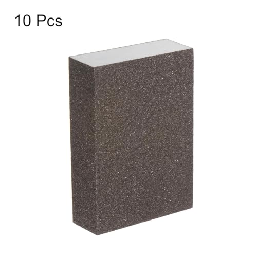 HARFINGTON 10pcs Fine Sanding Sponge Blocks 240-320 Grit Foam Sanding Block for Polishing Kitchen Metal Wood Drywall, 100x70x25mm