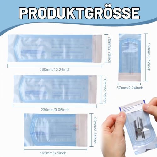 Pack of 200 Sterilisation Bags, Self-Sealing Sterilisation Bags, Sterilisation Bags, Dental Self-Sealing Sterilisation Bag