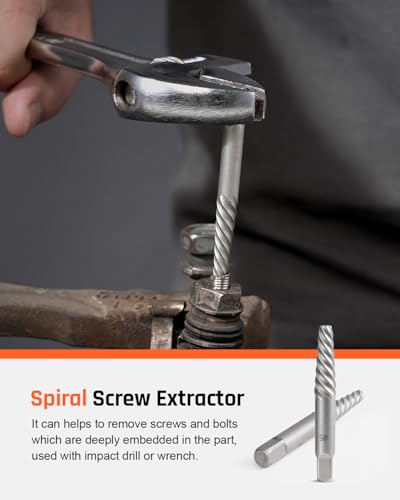 Kolvoii 39-Piece Easy Out Screw Extractor Set & Broken Bolt Extractor Kit 39 PCS