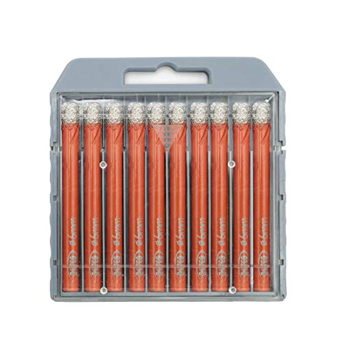 BGTEC Dry Diamond Drill Bits Set-15pcs 6mm Hole Saw+5pcs 6mm Carbide Drill for Gtanite, Marble. Masonry, Concrete, Porcelain