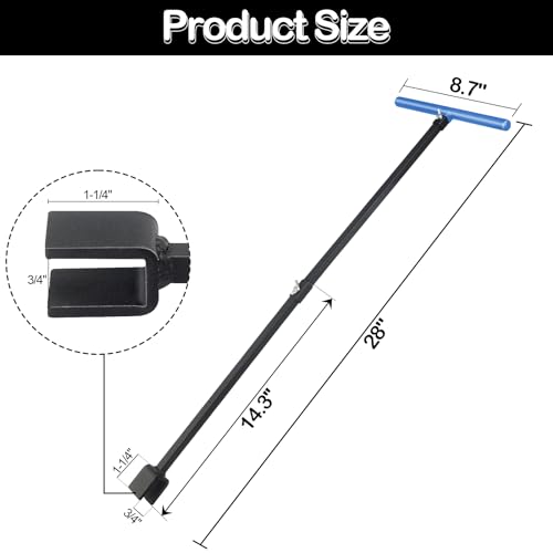 Water Meter Key 28 Inch Shut Off Tool - 4-Way Multifunctional Key and Seal Tape for Opening and Closing Meters or Valves