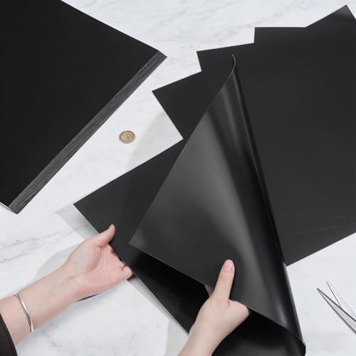 NBEADS 8 Pcs Black Laser Engraving Testing Paper, Self-Adhesive Laser Testing Paper Double-Sided Dimming Paper for Marking Machine and Optical Cutting, 40x40x0.02cm