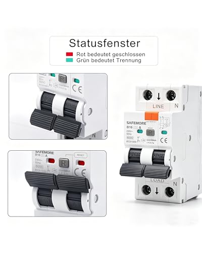 RCBO FI/LS Switch Type A B16 30mA 6kA 1P+N DIN Rail | Reliable protection against residual current, overload, and short circuit for safe electrical circuits in homes and businesses. Curve B 16 A